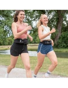 Waterfly Marsupio Sport 3.0 Nero Unisex Lycra 1L con Riflettenti e Uscita Auricolari 2